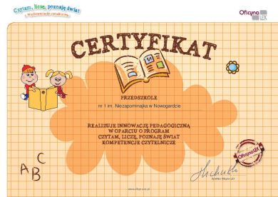 innowacja pedagogiczna w Przedszkolu nr 
